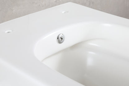 Vesta wandcloset rimless met bidetkraan koud water mat wit - WDtegels