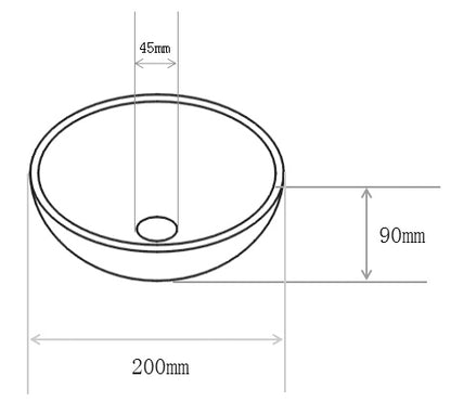 Lavabo Consilio redondo 20 x 9 cm cerámica blanco brillo