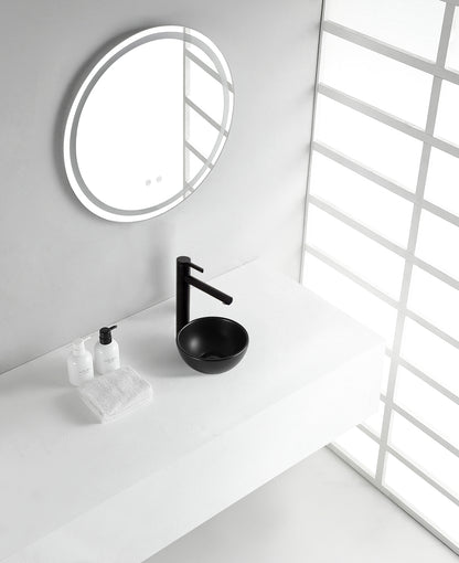 Consilio waskom rond 20 x 9 cm keramiek mat zwart - WDtegels