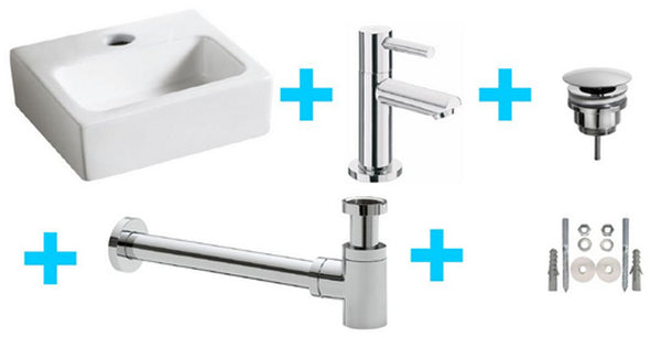 one-pack Leto fountain + Amador toilet tap chrome