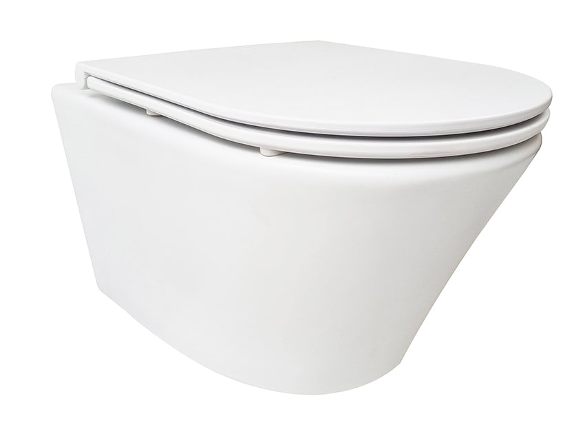Vesta wandcloset rimless met Flatline toiletzitting softclose en quick release mat wit - WDtegels