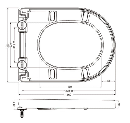 Vesta wandcloset | Rimless | Vesta toiletzitting | Softclose en quick release | Mat zwart - WDtegels