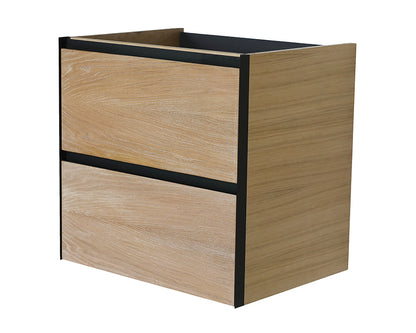 Lotus onderkast met 2 laden 60 x 45,2 cm naturel eik/mat zwart - WDtegels
