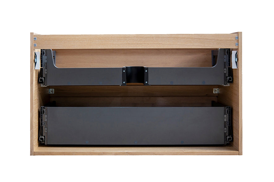 Lotus onderkast met 2 laden 80 x 45,2 cm naturel eik/mat zwart - WDtegels