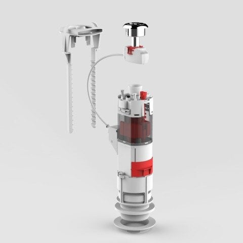 Dualflush spoelgarnituur voor keramisch duoblokreservoir - WDtegels