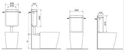 Cisterna de inodoro universal Uniflush solución 2 en 1 plástico blanco