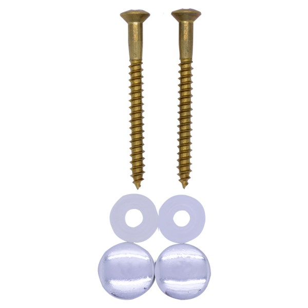 Pot screw set without plug 2 pieces brass 5.5 x 70 mm cover cap chrome