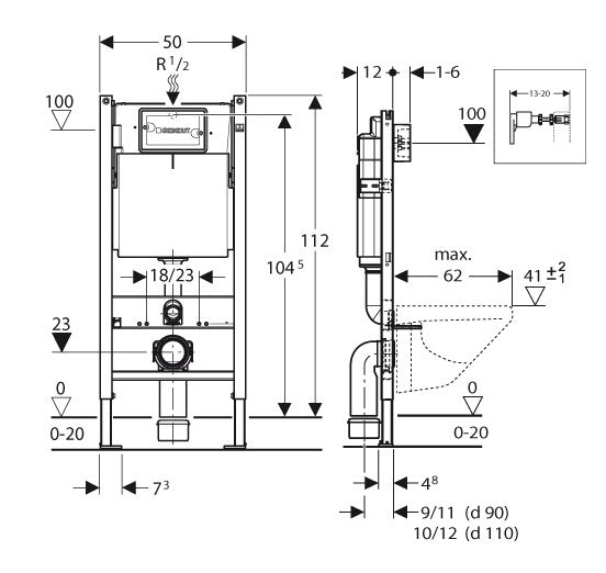 Wiesbaden Geberit Duofix Basic UP-100 inb.reservoir - WDtegels