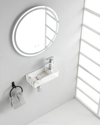 Rhea S mini fontein rechts 36,5 x 18 x 9 cm keramiek carrara - WDtegels