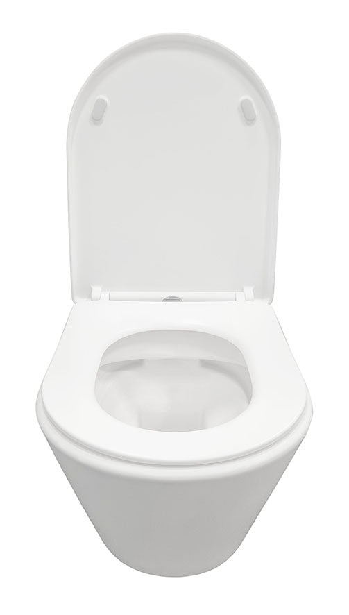 Vesta wandcloset rimless met Shade slim toiletzitting softclose en quick release mat wit - WDtegels
