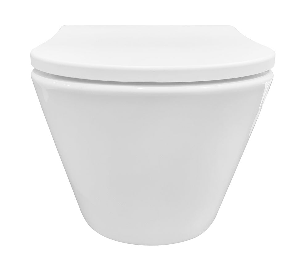 Vesta wandcloset rimless met Shade slim toiletzitting softclose en quick release glans wit - WDtegels