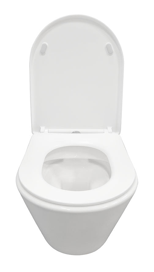 Vesta wandcloset rimless met Shade slim toiletzitting softclose en quick release glans wit - WDtegels