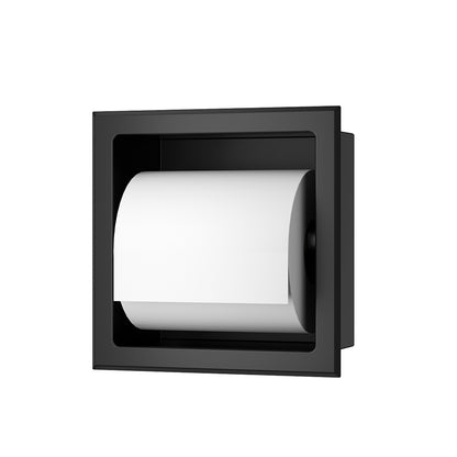 Rocko inbouw toiletrolhouder zonder klep mat zwart - productfoto 2