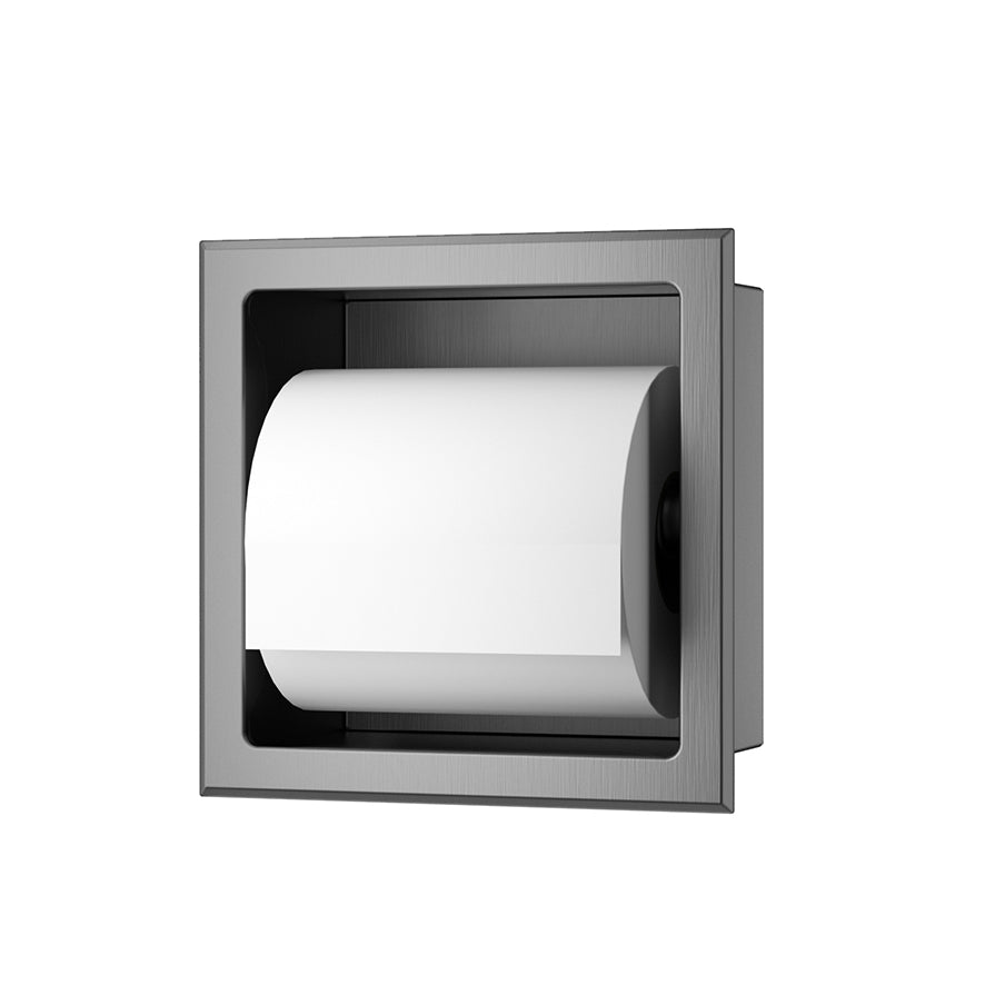 Rocko inbouw toiletrolhouder zonder klep gunmetal PVD - productfoto 2