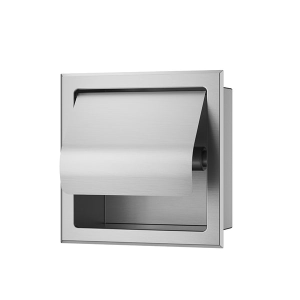 Rocko built-in toilet roll holder with flap | Stainless steel