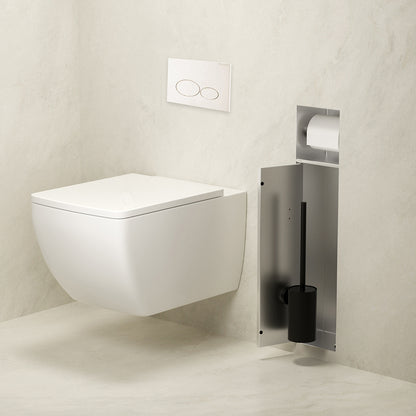 Rocko inbouw toiletrol- en borstelhouder betegelbaar RVS - productfoto 4