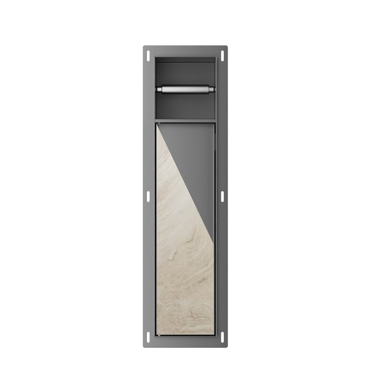 Rocko inbouw toiletrol- en borstelhouder betegelbaar gunmetal PVD