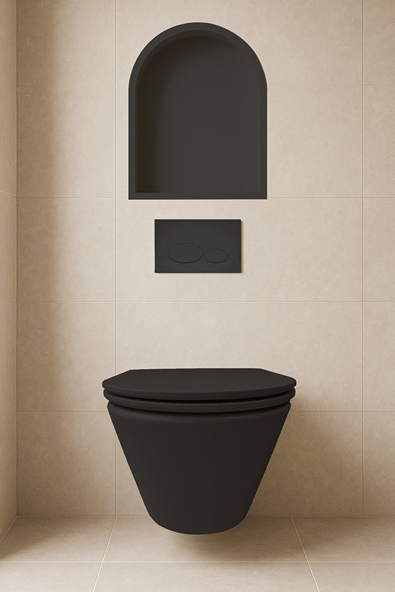 Demis inbouwnis ovaal 30x45x7cm mat zwart - productfoto 3