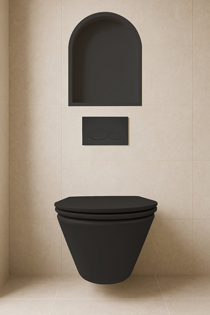 Demis inbouwnis ovaal 30x45x10cm mat zwart - productfoto 3