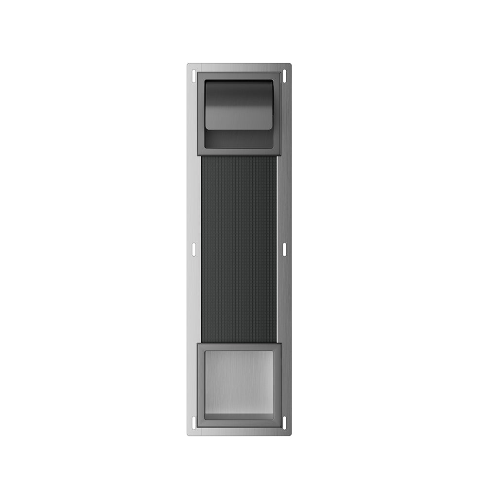 Rocko inbouw toiletrolhouder met klep en reserverolhouder gunmetal