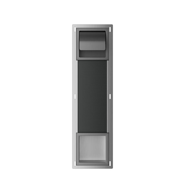 Rocko built-in toilet paper holder with flap and spare roll holder | Gunmetal