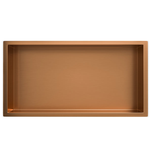 Nicho empotrado Demis | 30x60x7cm | Bronce cobrizo cepillado PVD