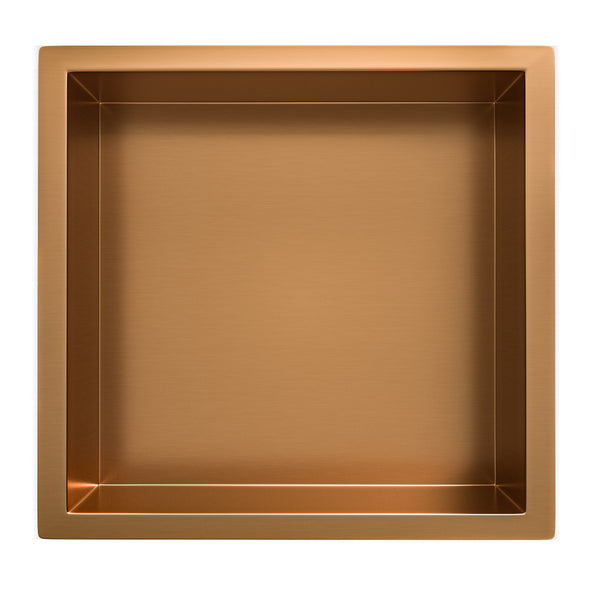 Nicho empotrado Demis | 30x30x10cm | Bronce cobrizo cepillado PVD