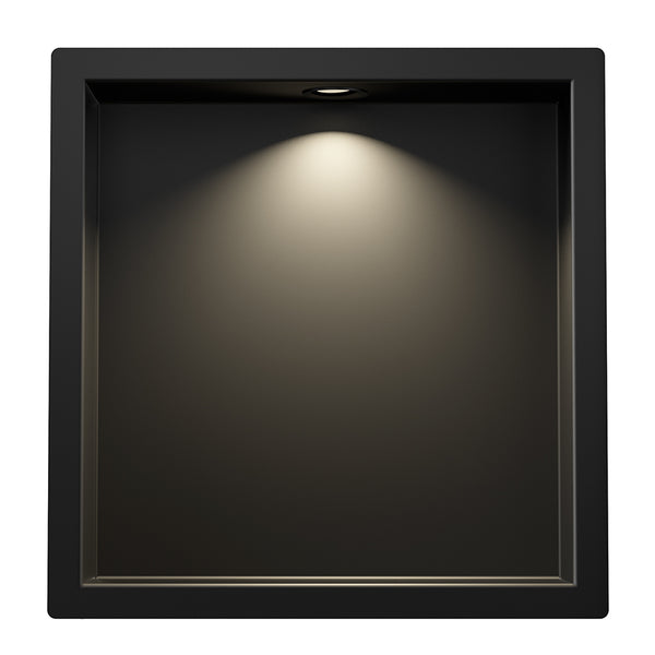 Nicho empotrado Demis con LED | 30x30x7cm | Negro mate