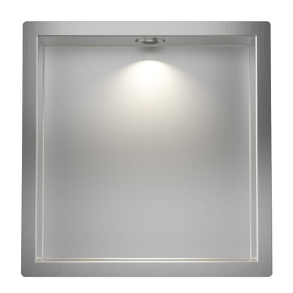 Demis inbouwnis met LED 30x30x7cm RVS