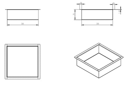 Wiesbaden inbouwnis 30x30x7cm mat-zwart - WDtegels
