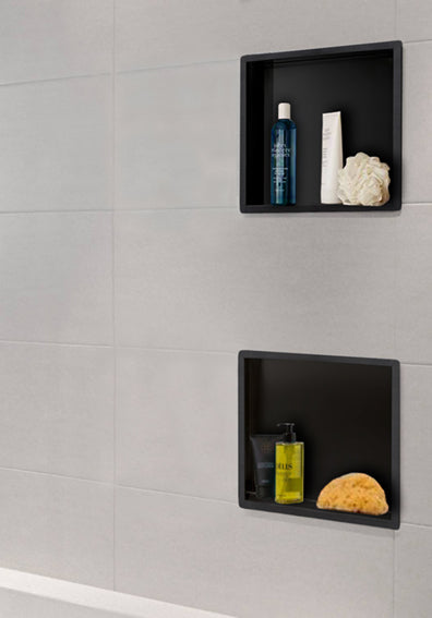 Wiesbaden inbouwnis 30x30x10cm mat-zwart