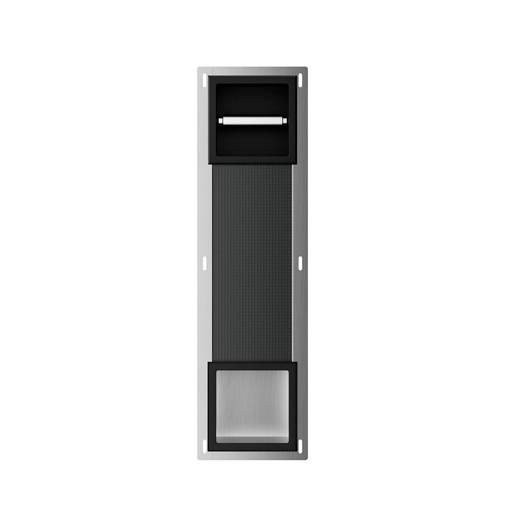 Wiesbaden Built-in toilet roll holder + spare roll holder, matt black