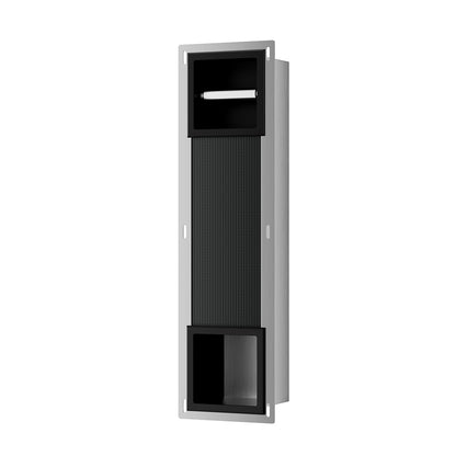 Wiesbaden Built-in toilet roll holder + spare roll holder, matt black