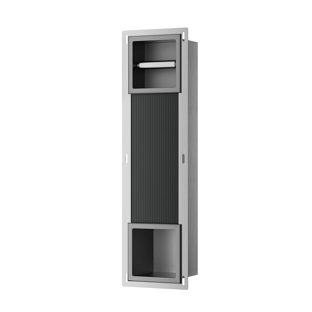 Rocko inbouw toiletrolhouder zonder klep en reserverolhouder gunmetal - productfoto 3