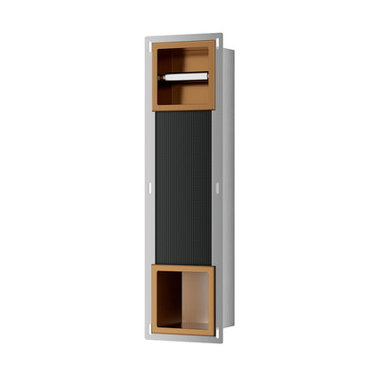 Rocko inbouw toiletrolhouder zonder klep en reserverolhouder geborsteld brons koper - productfoto 3