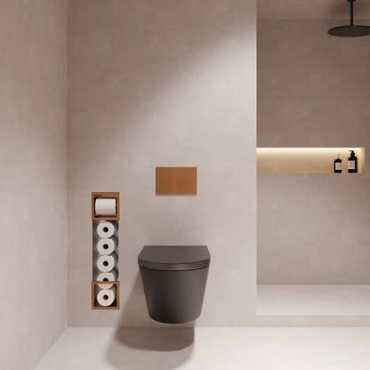 Rocko inbouw toiletrolhouder zonder klep en reserverolhouder geborsteld brons koper - productfoto 4
