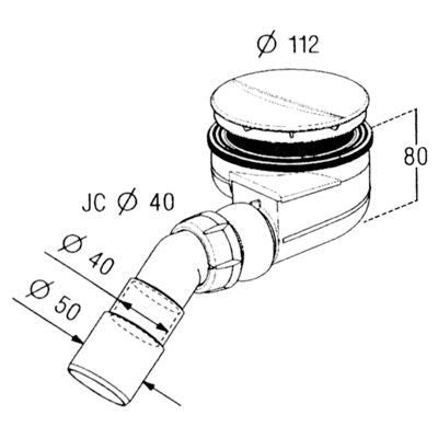 Wiesbaden Turboflow douchebaksifon voor gat 90mm chroom - WDtegels