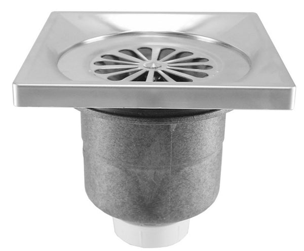 Riko Luxury shower drain with bottom outlet 14 x 14 cm stainless steel