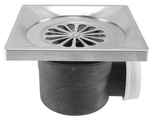 Riko Luxury shower drain with side outlet 14 x 14 cm stainless steel