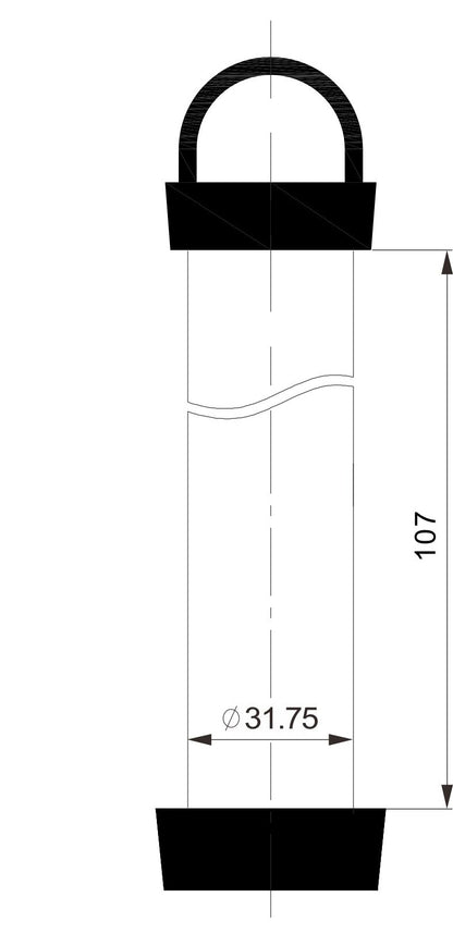 Lijntekening Afvoerstop 100x32mm chroom