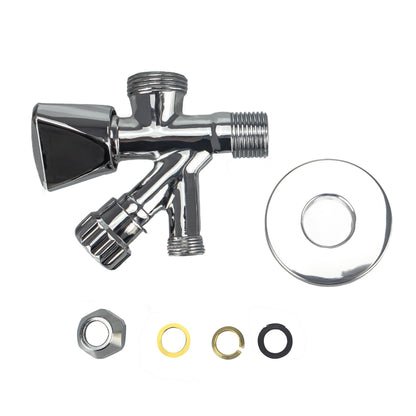 Combinatie kraantje 1/2 inch x 3/4 inch x 10mm chroom - afbeelding 2