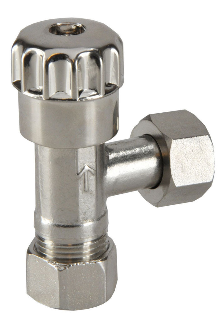 Hoekstopkraan KIWA 3/8 inch bi x 12mm knel verchroomd
