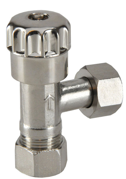 Hoekstopkraan KIWA 3/8 inch bi x 12mm knel verchroomd