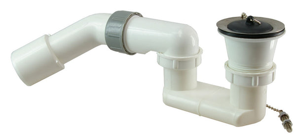 Shower tray siphon with plug 1 1/2" PVC white
