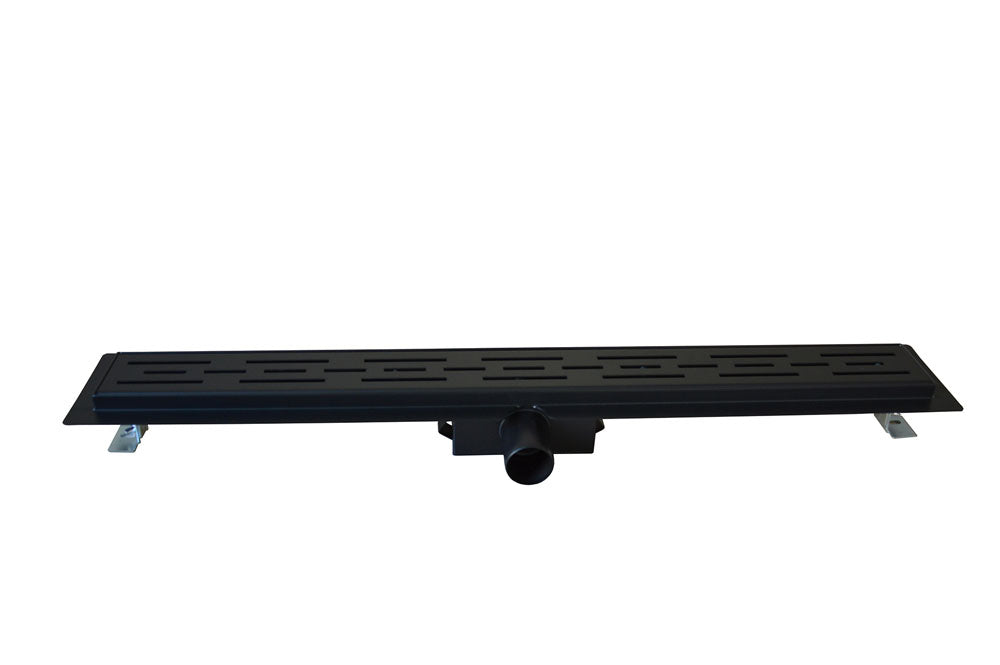 Wiesbaden ZWARTE douchegoot 40mm aansl. +flens 80x7 - WDtegels