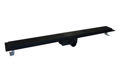 Wiesbaden ZWARTE douchegoot 40mm aansl. +flens 100x7 - WDtegels