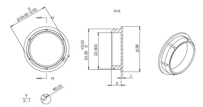 Plastic cap for plastic odor trap - old design