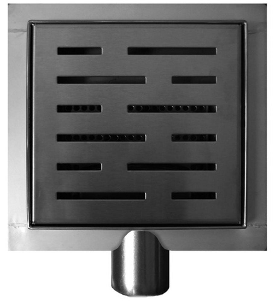 3e generatie doucheput met flens en zijuitlaat 20 x 20 cm RVS - WDtegels