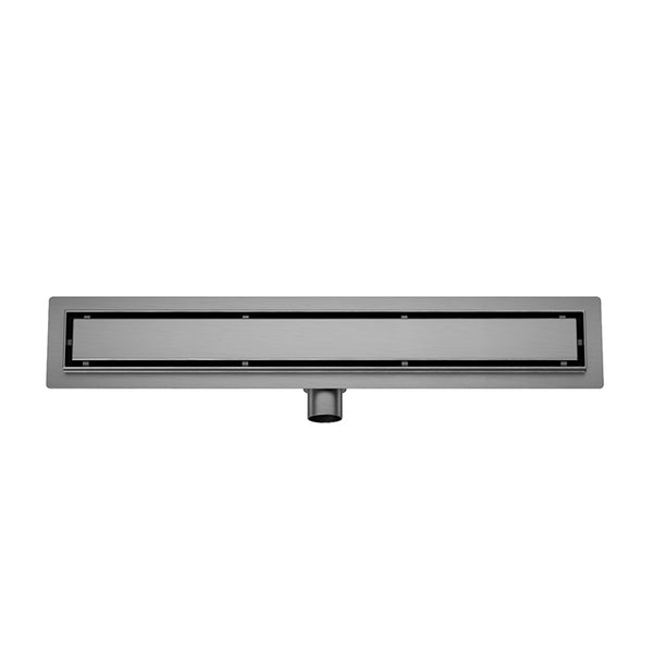 Douchegoot met flens en tegelrooster | 90x7cm | Gunmetal PVD