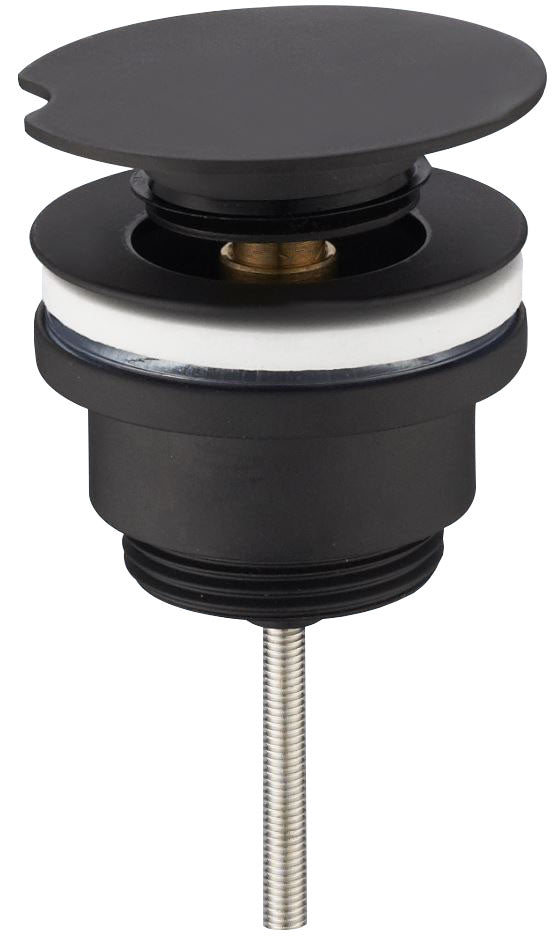 Grifo de lavabo de lujo Wiesbaden de 5/4 pulgadas con desagüe giratorio bajo, negro mate